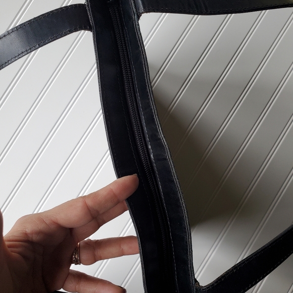 AUTH BVLGARI Logo mania Shoulder Bag Shoulder Bag Tote Bag Denim Black - Picture 7 of 9